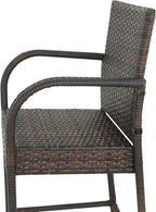 SUPER DEAL Upgraded Wicker Bar Stool Chairs Outdoor Backyard Rattan Chair - Image 8
