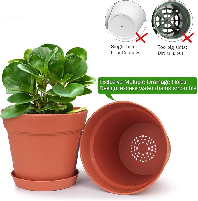 homenote Plant Pots, 7.5 Inch Flower Pots - Image 5