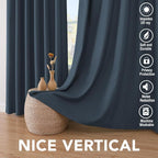 H.VERSAILTEX Linen Blackout Curtains 84 Inches Long 100% Absolutely Blackout - Image 7