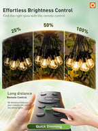 addlon 100FT LED Outdoor String Lights, Remote Dimmable Patio Lights - Image 2