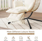 ONBRILL Hanging Egg Chair with Adjustable Footrest & Stand, Wicker Rattan Swing - Image 2
