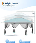 Canopy Tent 13x13 ft, Pop Up Gazebo One-Push Setup - Image 3