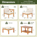 Tangkula L Shaped Outdoor Furniture Set, 5 Pieces Acacia Wood Patio - Image 8