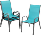 TLSUNNY Patio Chairs, Stackable Textilene Outdoor Dining Furniture by TLSUNNY