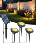 CORESLUX Solar Spot Lights Outdoor Waterproof IP68, 3-in-1 LED Warm Light Solar by CORESLUX