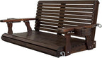 Wooden Porch Swing 2-Seater, High Backrest and Deep Seat, Bench Swing - Image 9