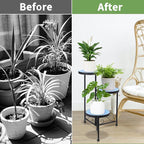 Plant Stand Indoor 3 Tie Mosaic Metal Corner Shelf Outdoor Plant Pot Holder - Image 5