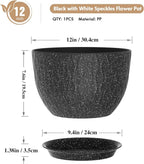 12 Inch Wide Water Ripples Flower Pots - Image 2