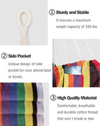 Halalona Hammock Chair Hanging Hammock Chair Rope Swing 2 Cushions - Image 4
