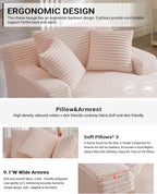 67 Inch Chaise Lounge Chair Indoor, Oversized Corduroy Upholstered Boneless - Image 5