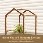 Bamworld Tall Plant Stand Indoor Outdoor Corner Plant Shelf Hanging Plant - Image 4