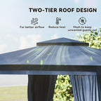 Outsunny 10' x 12' Outdoor Patio Gazebo, Heavy Duty Gazebo Canopy Shelter - Image 3