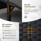 Valita 3-Piece Outdoor PE Rattan Furniture Set Patio Black Wicker Conversation - Image 5