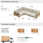 Acanva Modern Outdoor Patio Furniture Set, All-Weather Aluminium Conversation - Image 2