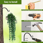 FEED GARDEN 2 Pack 8 Inch Hanging Plant Bracket Wall Hooks Decorative Plant - Image 6