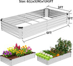 2 Pack 6x3x1FT Galvanized Metal Raised Garden Bed Kit - Image 2