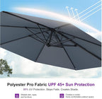 PURPLE LEAF 10 Feet Patio Umbrella Outdoor Cantilever Round Umbrella Aluminum - Image 4