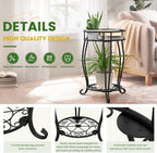 TOSKING 2 Tier Metal Plant Stand Indoor Outdoor, Rustproof Stable Plant Stands - Image 3