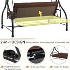 U-MAX Porch Swing with Cover, Patio Swing with Adjustable Backrest&Canopy 3 - Image 2
