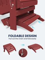 KINGYES Folding Adirondack Ottoman - Image 6