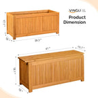 VINGLI Outdoor Wood Bench with Planter Boxes, 2-in-1 All-Weather Porch Bench - Image 3