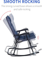 Outsunny Oversized Folding Rocking Camping Chair Set of 2, Padded Outdoor - Image 8