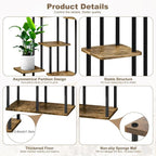 7 Tier Plant Stand Indoor, Thickened Metal Wood Corner Plant Shelf Stands - Image 3