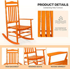 VINGLI Wooden Rocking Chair, Outdoor Chair - Image 5