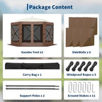 11.5x11.5FT 6-Sided Pop Up Gazebo Tent，One-Push Setup Canopy Tent - Image 10