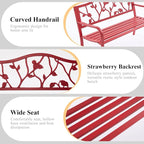 50" Outdoor Garden Bench, Cast Iron Metal Outdoor Benches Weatherproof - Image 4