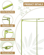 5-Pack Heavy Duty Plant Support Stakes, Metal Plant Ring Cages - Image 2