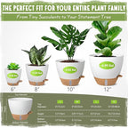 Self-Watering Pots for Indoor Plants 4 Pack, 6/8/10/12 Inch Outdoor Planters - Image 2