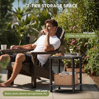 Outdoor Side Table, Adirondack Outdoor Patio Table, Bamboo Small Patio End - Image 5