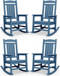 SERWALL Rocking Chairs Set of 4, HDPE Outdoor Rocking Chair, All-Weather Porch by SERWALL