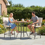 Patio Swivel Bar Stools Set of 2, Outdoor Bar Height Swivel Chairs - Image 2