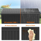 180 Gallon Resin Deck Box, Lockable Patio Outdoor Storage Box - Image 3