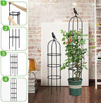 6ft Garden Obelisk Trellis for Climbing Plants-Rustproof Metal Pipe - Image 9