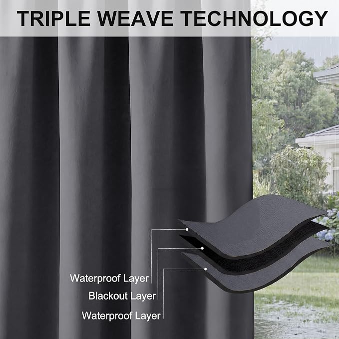 RYB HOME Extra Wide Outdoor Curtains - Image 6