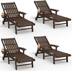 Patio Chaise Lounge Chair Set of 4, Oversized Lounge Chair Outdoor by THOEOE