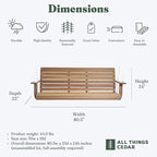 All Things Cedar Wooden Porch Swing, Outdoor Patio Furniture, 6 Foot - Image 3