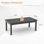LUE BONA Outdoor Coffee Table Rectangle, 42.5" HDPS Patio Coffee Tables - Image 3
