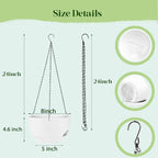 Set of 4-8 Inch Self Watering Hanging Planters - Image 2
