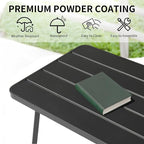 VINGLI Small Steel Outdoor Patio Coffee Table, Weather Resistant Metal Outdoor - Image 4