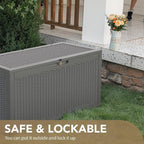 Devoko 95 Gallon Deck Box Large Resin Outdoor Storage Box, Waterproof and UV - Image 5