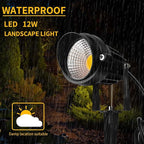 Warm White Spotlight, 12W 3000K Landscape Spot Lights, IP65 Waterproof Garden - Image 3