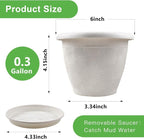 6 Inch Flower Pots Planters for Indoor Outdoor Plants, 6 Pack Plastic Small - Image 3