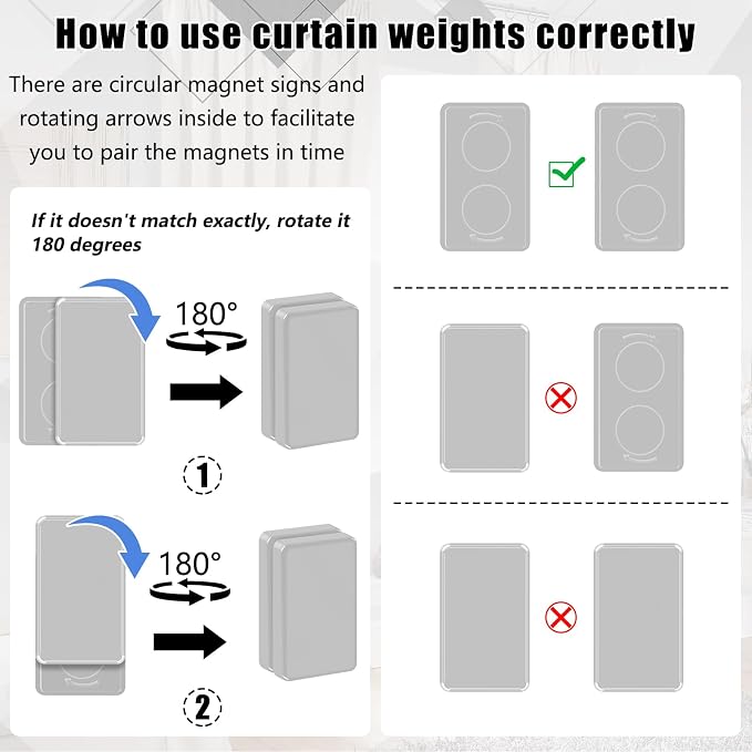36pcs Outdoor Curtain Weights, Plastic Wrapped Magnetic Drapery Weights - Image 6