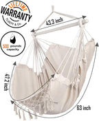 MIZTLI Hammock Chair Hanging Chair Swing Chair XXL Large Macrame Swing Indoor - Image 4