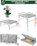 Square Folding Card Table with Adjustable Height, Patio & Indoor Use, Fits 2–4 - Image 3