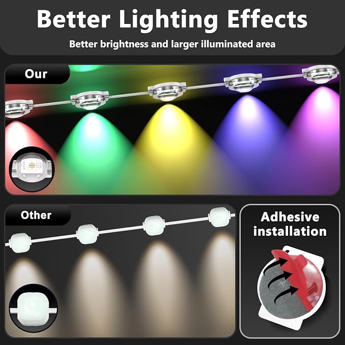 150FT Permanent Outdoor RGB Lights, IP67 Waterproof Smart Eave Lighting - Image 7